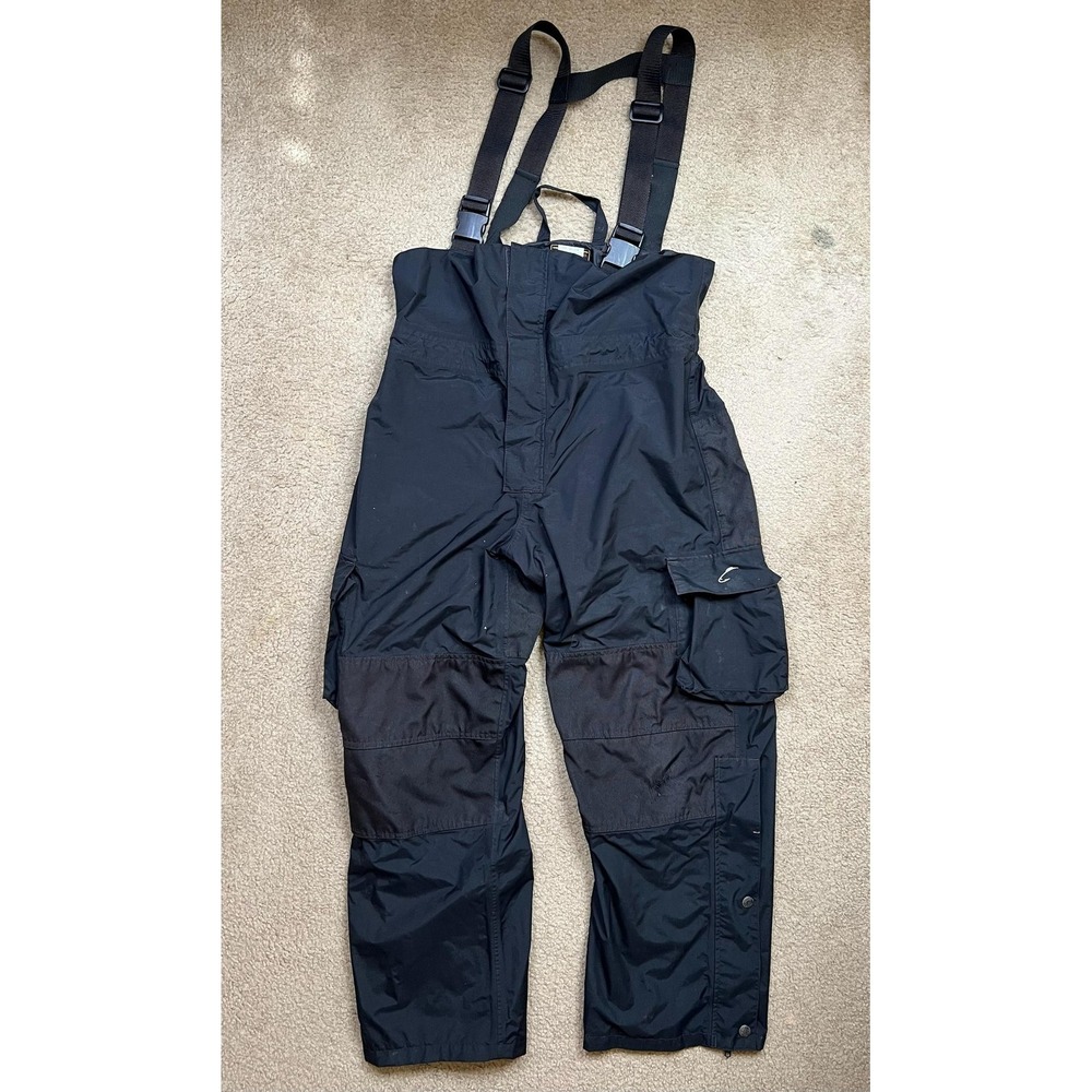 Stearns Dry Wear‎ Snow Bib Pants Mens Large Black Ice Fishing Water Resistant